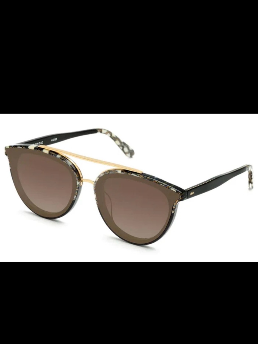 KREWE Clio Nylon Brown Tortoiseshell Cat-Eye Sunglasses with Gold Bridge